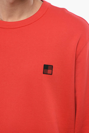 Rundhals-Sweatshirt LUXURY aus gebürsteter Baumwolle