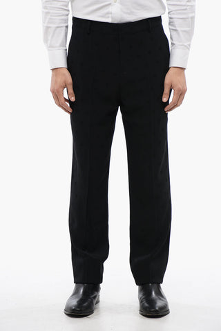 Viscose Blend Pants with Jacquard STAR Motif