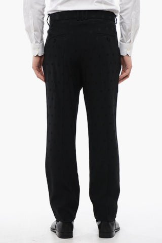 Viscose Blend Pants with Jacquard STAR Motif