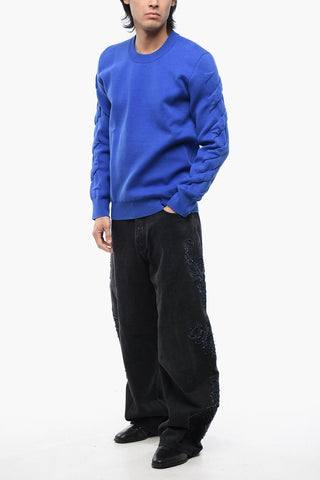 Crewneck Pullover With Embossed Details