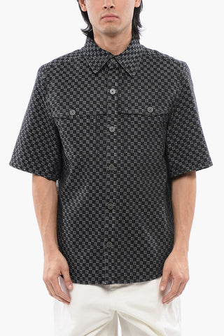 Short-sleeved Monogram Denim Shirt