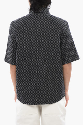 Short-sleeved Monogram Denim Shirt