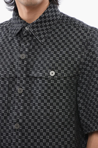 Short-sleeved Monogram Denim Shirt