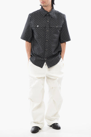 Short-sleeved Monogram Denim Shirt