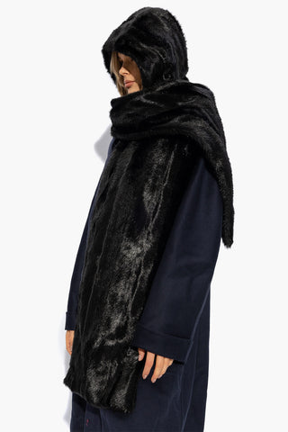 Faux Fur Scarf with Hood