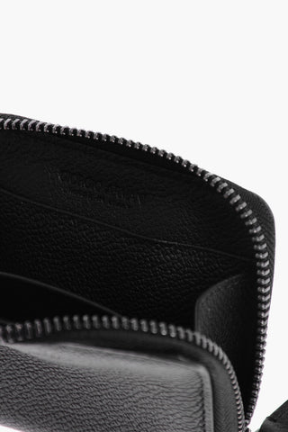 GIORGIO Textured Leather Coin Purse with Zip Closure
