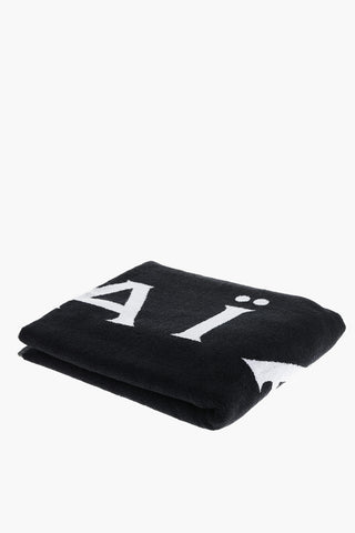 Terry Cotton Beach Towel with Contrasting Logo
