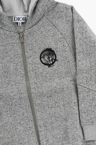 Felpa in Cotone Melange con Cappuccio e Chiusura Zip