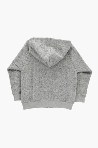 Felpa in Cotone Melange con Cappuccio e Chiusura Zip