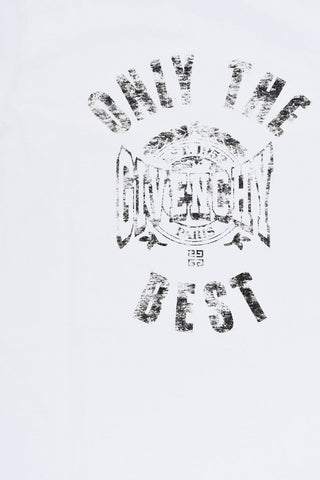T-Shirt Gircollo in Tinta Unita con Stampa Frontale