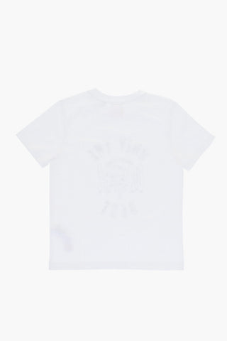 Solid Color Crew-neck T-Shirt with Frontal Print