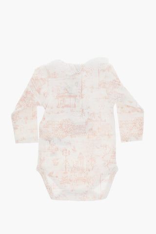 Set of 2 Long-Sleeved Bodysuits with Toile de Jouy Motif