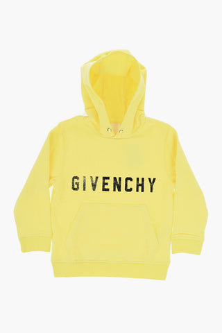 Solid Color Hoodie with Printed Logo