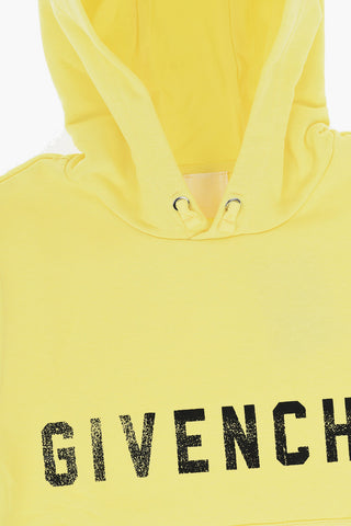 Felpa Hoodie in Tinta Unita con Logo Stampato