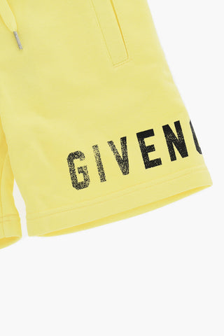 Brushed Cotton Shorts with Printed Logo