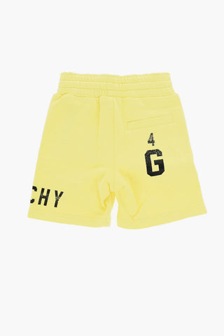 Brushed Cotton Shorts with Printed Logo