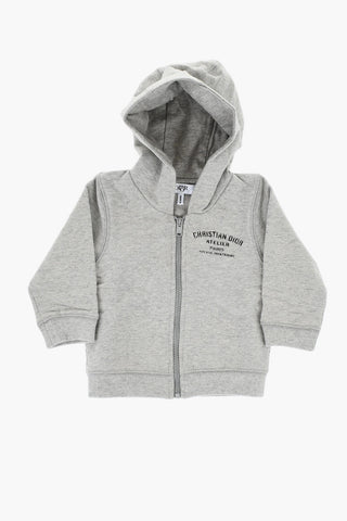 Brushed Cotton Sweatshirt with Zip Closure