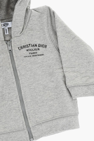 Brushed Cotton Sweatshirt with Zip Closure