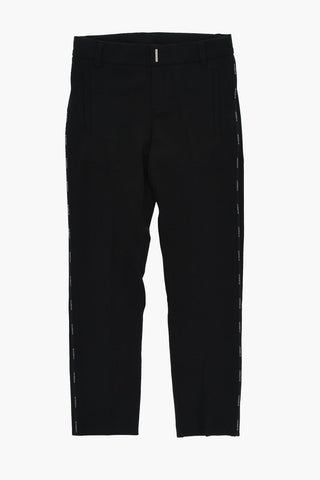 Cotton Blend Pants with Logoed Side Band