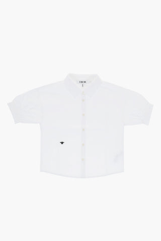 Short Sleeved Poplin Cotton Shirt