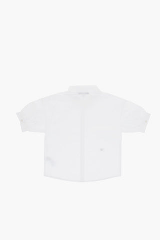 Short Sleeved Poplin Cotton Shirt