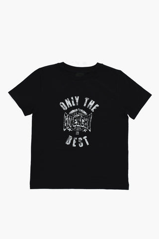 Solid Color Crew-neck T-Shirt with Frontal Print