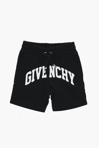 Brushed Cotton Shorts with Contrasting Logo