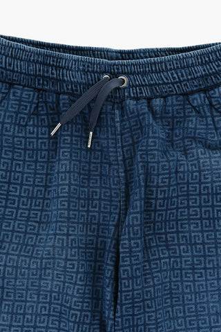Shorts in Cotone Garzato con Logo All-Over