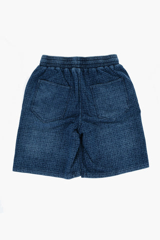 Shorts in Cotone Garzato con Logo All-Over