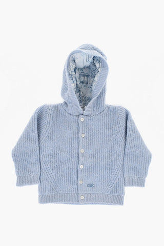 Solid Color Ribbed Cardigan with Hood