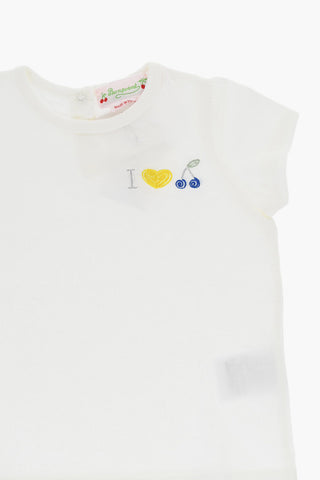 Solid Color CIRA Crew-neck T-Shirt with Embroidery