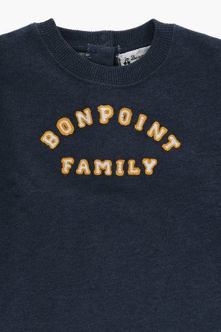 Brushed Cotton SWEAT DADY Crew-neck sweatshirt with Embroidered Logo