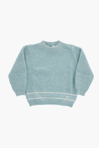Ribbed Wool Blend Crew-neck Sweater