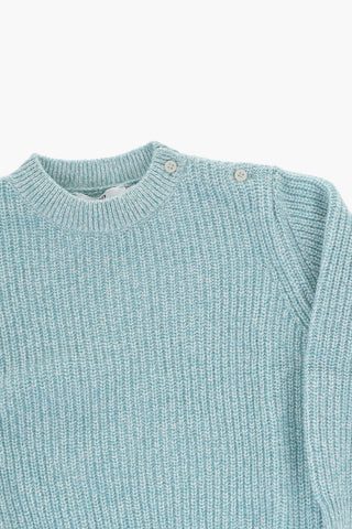 Ribbed Wool Blend Crew-neck Sweater
