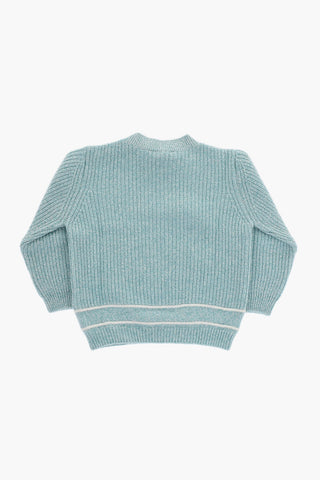Ribbed Wool Blend Crew-neck Sweater