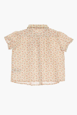 Camicia FIAMMETTA a Fantasia Floreale con Pieghe sul Petto