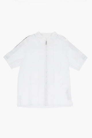 Camicia a Maniche Corte con Banda Laterale Logata e Chiusura Zip