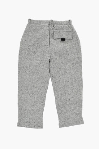 Melange Fleeced Cotton Pants with Belt Loops
