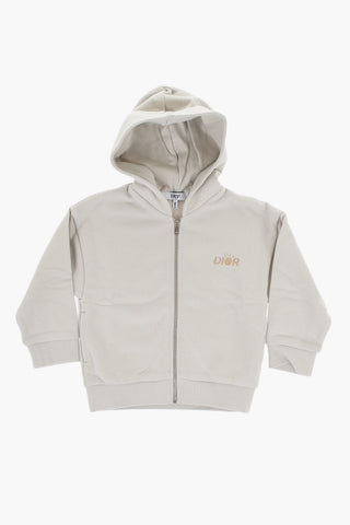 Brushed Cotton Sweatshirt with Zip Closure
