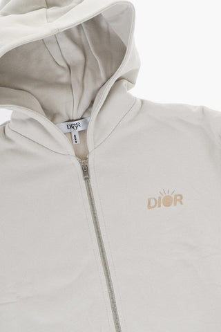 Brushed Cotton Sweatshirt with Zip Closure