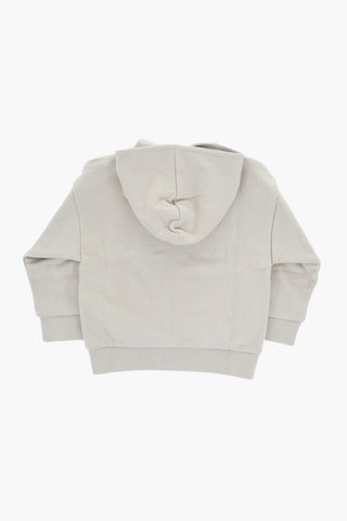 Felpa in Cotone Garzato con Chiusura Zip