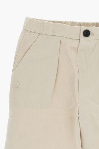 Single-Pleated Cotton Twill Shorts