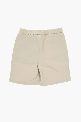 Single-Pleated Cotton Twill Shorts