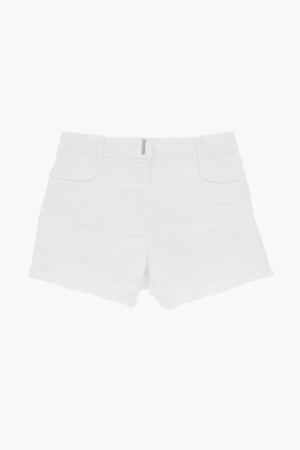 Shorts aus Stretch-Denim im Vintage-Look mit besticktem Logo