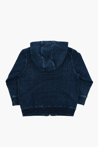 Felpa in Cotone Garzato con Logo All-Over
