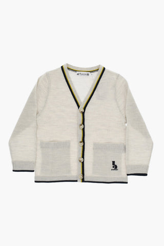 Merino Wool TILIAN Cardigan with Contrasting Edges