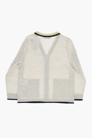Merino Wool TILIAN Cardigan with Contrasting Edges