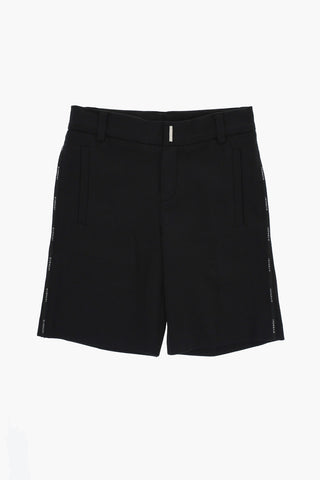 Cotton Blend Shorts with Logoed Side Band
