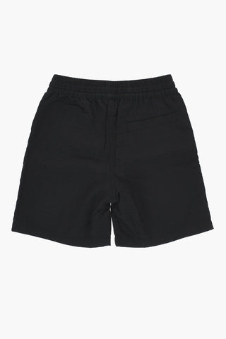 Solid Color Nylon Shorts with All-Over Logo