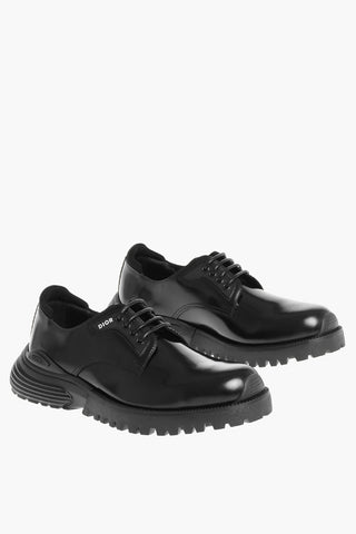 Brushed Leather Derby Shoes with Carrion Sole